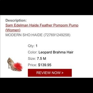 Sam Edelman Haide Feather Pompom Pump